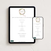 "Floral Crown" - Online Kids Birthday Invitations in Rose by Karidy Walker - Mobile + desktop layout