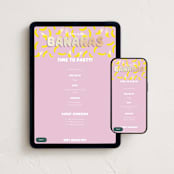 "Go Bananas" - Online Kids Birthday Invitations in Mixed Berry by Baumbirdy - Mobile + desktop layout