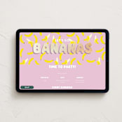 "Go Bananas" - Online Kids Birthday Invitations in Mixed Berry by Baumbirdy - Desktop layout