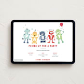 "robots" - Online Kids Birthday Invitations in Confetti by peetie design - Desktop layout