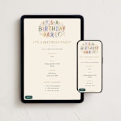 "Sprinkle Dots" - Online Kids Birthday Invitations in Brights by Inkblot Design - Mobile + desktop layout