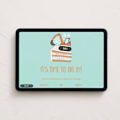 "Digger Cake" - Online Kids Birthday Invitations in Mint by Alethea and Ruth - Desktop layout