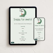 "Party Croc" - Online Kids Birthday Invitations in Forest by Vera Lim - Mobile + desktop layout