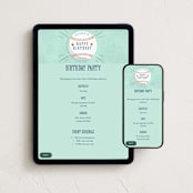 "Baseball Birthday" - Online Kids Birthday Invitations in Sky by Robert and Stella - Mobile + desktop layout