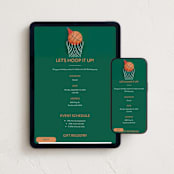 "Swishing You a Happy Birthday" - Online Kids Birthday Invitations in Jungle by Becky Nimoy - Mobile + desktop layout