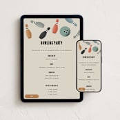 "Bowling party" - Online Kids Birthday Invitations in Vintage by Maja Cunningham - Mobile + desktop layout
