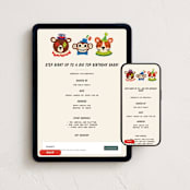 "A Birthday Circus" - Online Kids Birthday Invitations in Bold by Namibear Art Studio - Mobile + desktop layout