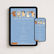 "Pawsome" - Online Kids Birthday Invitations in Pupsicles by Vivian Yiwing - Mobile + desktop layout