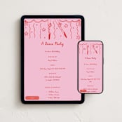 "Ballerina On Pointe" - Online Kids Birthday Invitations in Blush by Becky Nimoy - Mobile + desktop layout