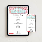 "Ballerina On Stage" - Online Kids Birthday Invitations in White by Becky Nimoy - Mobile + desktop layout