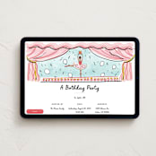 "Ballerina On Stage" - Online Kids Birthday Invitations in White by Becky Nimoy - Desktop layout