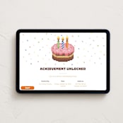 "Pixelated Party" - Online Kids Birthday Invitations in Strawberry by tuldok - Desktop layout