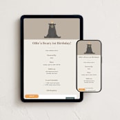 "Beary First" - Online Kids Birthday Invitations in Mocha by Adelyn T. - Mobile + desktop layout