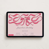 "Flowing Bow" - Online Kids Birthday Invitations in Petal by Becky Nimoy - Desktop layout
