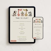 "Dog party" - Online Kids Birthday Invitations in Marshmallow by Anequ Studio - Mobile + desktop layout