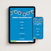 "Bike Ride" - Online Kids Birthday Invitations in Sky by Kacey Kendrick Wagner - Mobile + desktop layout