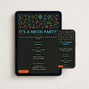 "Neon Party" - Online Kids Birthday Invitations in Candy by Brandy Folse - Mobile + desktop layout
