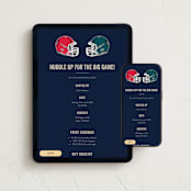 "Ready for Football" - Online Party Invitations in Navy by Nathan Poland - Mobile + desktop layout