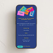 "Back to the 80s mixtape" - Online Party Invitations in Electric Indigo by Elisa Lara Campos - Mobile layout
