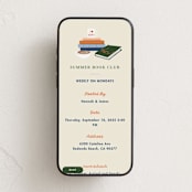 "Book Club" - Online Party Invitations in Cream by Becky Nimoy - Mobile layout
