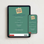 "out of office, permanently" - Online Party Invitations in Grass by clearlytangled studio - Mobile + desktop layout