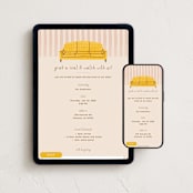 "Sofa" - Online Party Invitations in Lemon by Claudia Orengo - Mobile + desktop layout