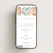 "Flowers and Friends" - Online Party Invitations in Peach by Brandy Folse - Mobile layout