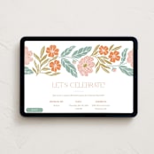 "Flowers and Friends" - Online Party Invitations in Peach by Brandy Folse - Desktop layout
