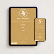 "Holy Confirmation Dove" - Online Religious Milestone Invitations in Butterscotch by Sabrina Niehaus - Mobile + desktop layout