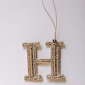 "Personalized Handmade Letter Ornament - Large H" - Ornaments in silver by Courtney Bedi