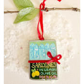 "Hand-made Sardine Clay Can Ornament" - Ornaments in red by AlisonJerry
