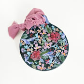 "Navy Floral Botanical Ornament" - Ornaments in blue by Kate Nelson