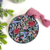 "Navy Floral Botanical Ornament" - Ornaments in blue by Kate Nelson