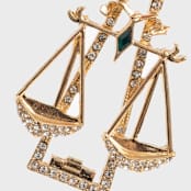 "Libra hanging ornament" - Ornaments in gold by Joanna Buchanan