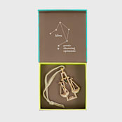 "Libra hanging ornament" - Ornaments in gold by Joanna Buchanan