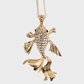 "Pisces hanging ornament" - Ornaments in gold by Joanna Buchanan