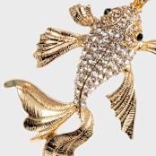 "Pisces hanging ornament" - Ornaments in gold by Joanna Buchanan
