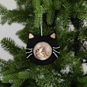 "Felt Cat Frame Ornament - Black" - Ornaments in black by Global Goods Partners