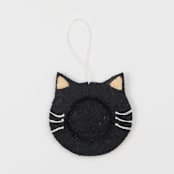 "Felt Cat Frame Ornament - Black" - Ornaments in black by Global Goods Partners