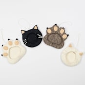 "Felt Cat Frame Ornament - Black" - Ornaments in black by Global Goods Partners