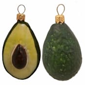 "Avocado Fruit Polish Mouth Blown Glass Christmas Ornament Set of 2 Decorations" - Ornaments in green by Pinnacle Peak Trading Company