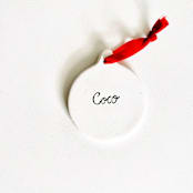 "Personalized Hand-Painted Pet Portrait Ornaments" - Ornaments in white by Arohika Verma