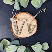 "Personalized Handmade Letter Ornament - Large V" - Ornaments in silver by Courtney Bedi