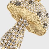 "Mushroom hanging ornament" - Ornaments in gold by Joanna Buchanan
