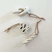 "Ceramic Abstract Ornaments - Set of 3" - Ornaments in white by Sidney Field