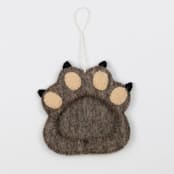 "Felt Paw Frame Ornament - Brown" - Ornaments in brown by Global Goods Partners