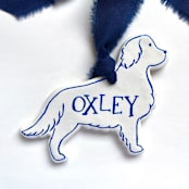 "Custom Shape Pet Ornament - Delft Blue" - Ornaments in blue by Holly Whitcomb