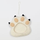 "Felt Paw Frame Ornament - White" - Ornaments in white by Global Goods Partners