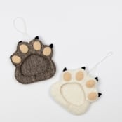 "Felt Paw Frame Ornament - White" - Ornaments in white by Global Goods Partners