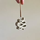 "Ceramic Squiggle Ornment" - Ornaments in white by Sidney Field